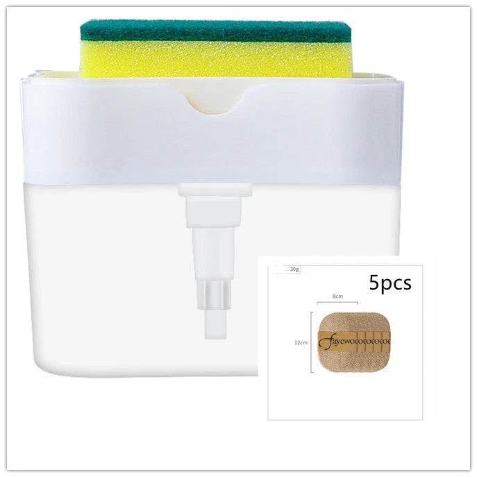 Stylish 2-in-1 sink caddy with liquid soap dispenser for streamlined kitchen organisation