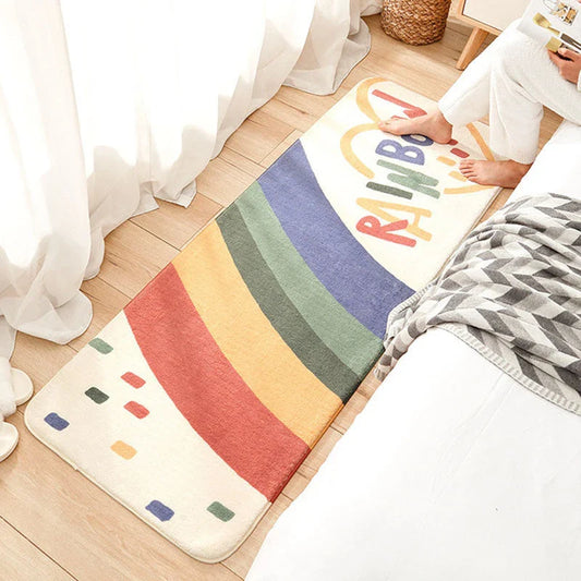 Colorful cartoon-themed floor mat with soft, plush microfiber material and non-slip backing for enhanced comfort and safety in any room.