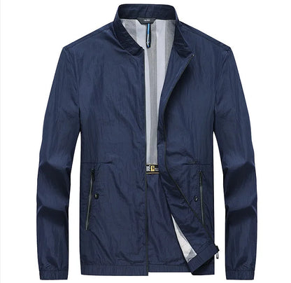 Kentino men's light blue polyester summer sunscreen shirt on a hanger.