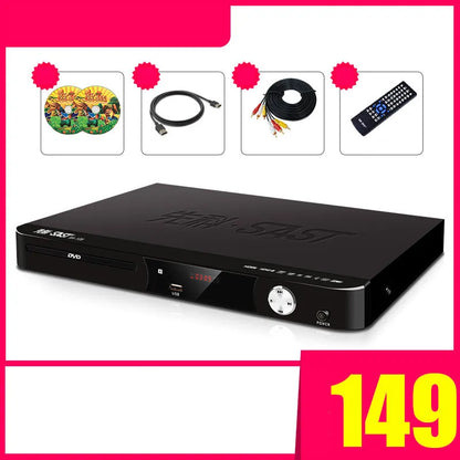 SAST Xianke SA208 portable DVD player with tray loading and USB port