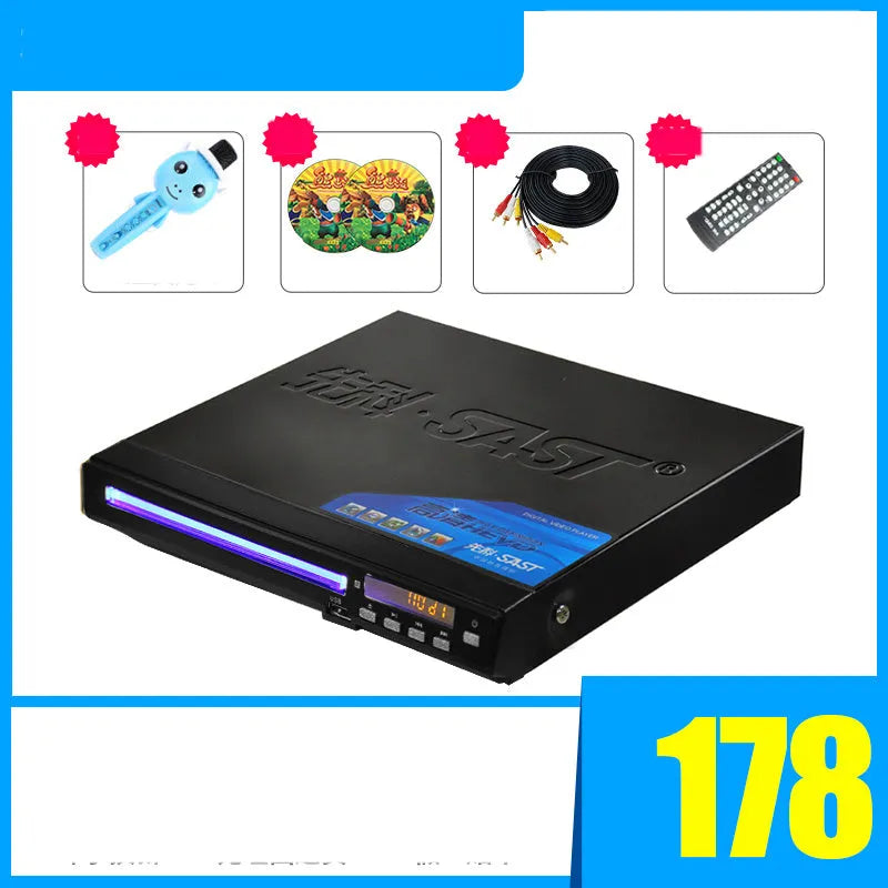SAST Xianke SA208 portable DVD player with tray loading and USB port