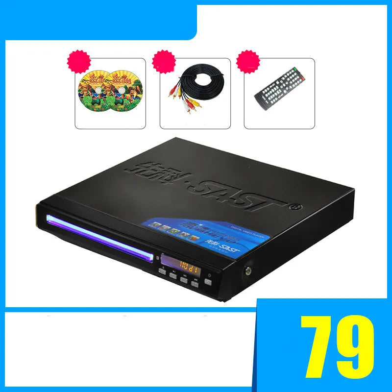 SAST Xianke SA208 portable DVD player with tray loading and USB port
