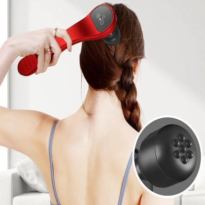 Portable USB Mini Fascia Gun in black and red options for muscle relaxation