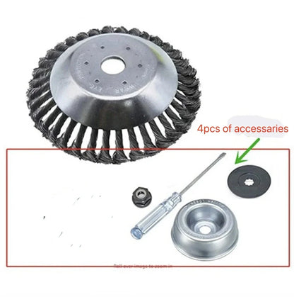 Stainless steel wire lawn mower head for garden weed and debris removal