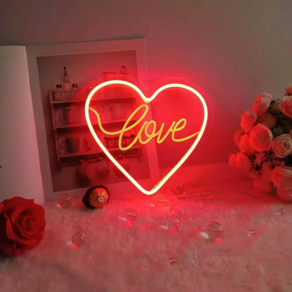 Customised LED neon light decoration with USB power option, vibrant glow for home and events