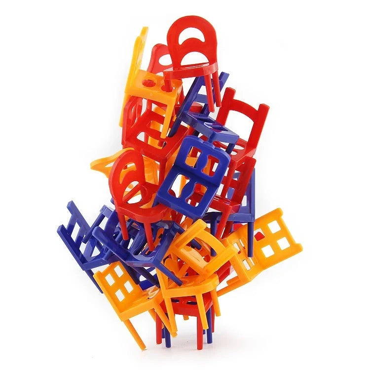 Colourful Balance Chairs Stacking Game for educational family fun
