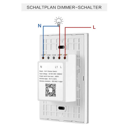 120 type smart dimmer with black or white PC fireproof shell and 4mm tempered glass touch panel