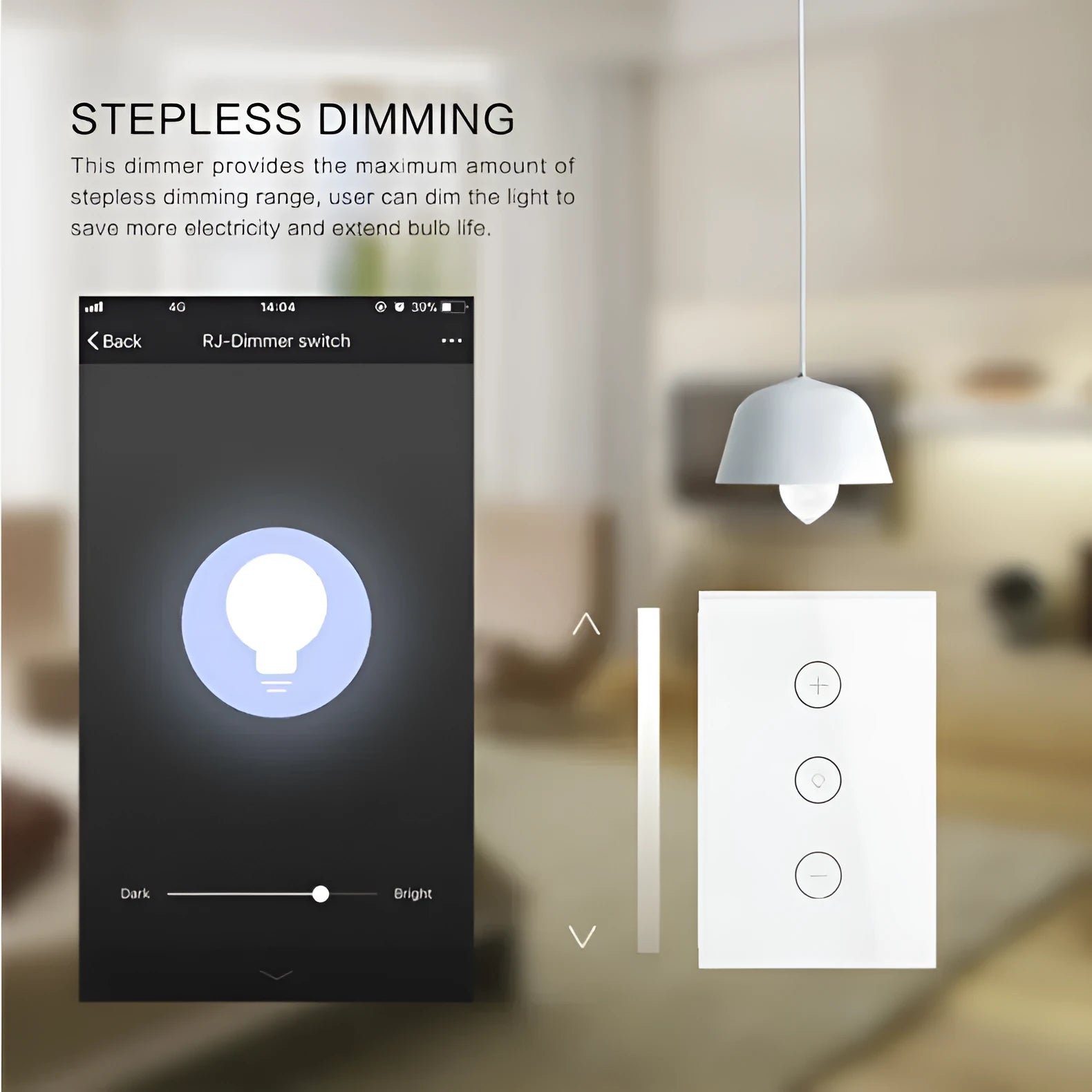 120 type smart dimmer with black or white PC fireproof shell and 4mm tempered glass touch panel
