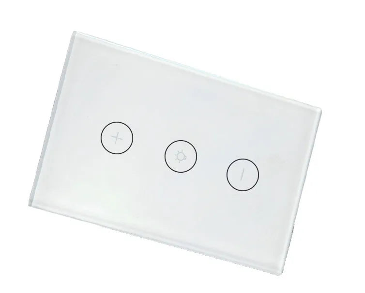120 type smart dimmer with black or white PC fireproof shell and 4mm tempered glass touch panel