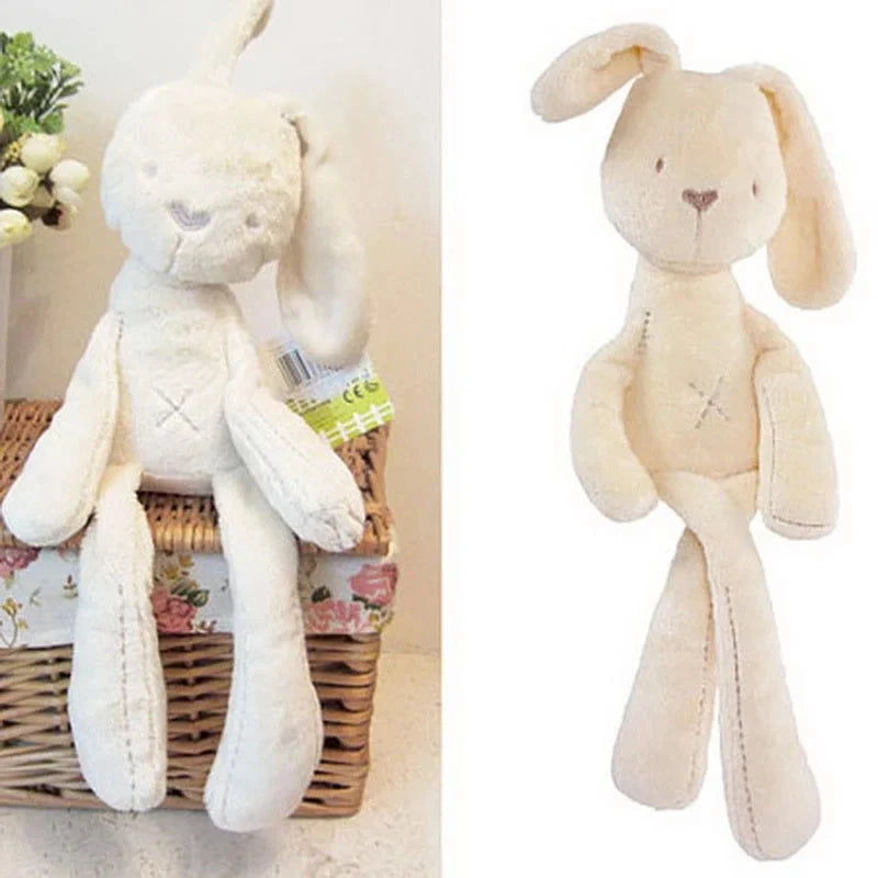 Beige Bunny soft plush toy for babies with long ears