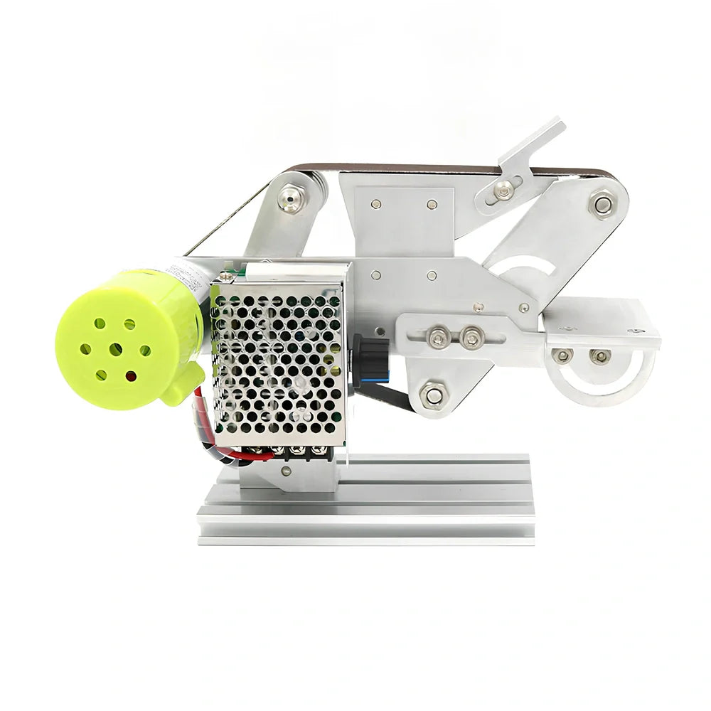 Compact 895 fixed-angle mini belt sharpener with adjustable speed for grinding small tool edges on desktop