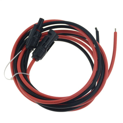 Red and black MC4 solar extension cable with low-smoke halogen-free insulation for photovoltaic systems
