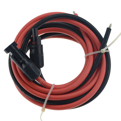 Red and black MC4 solar extension cable with low-smoke halogen-free insulation for photovoltaic systems