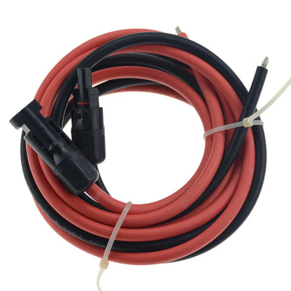 Red and black MC4 solar extension cable with low-smoke halogen-free insulation for photovoltaic systems