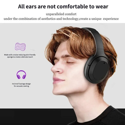 Black Gorsun E98 over-ear wireless Bluetooth headphones with memory-protein cushions and a stainless steel slider.