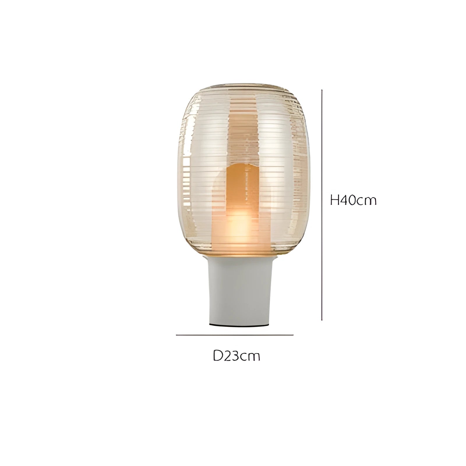 Simple modern glass table lamp with Nordic design in cognac colour featuring LED light source