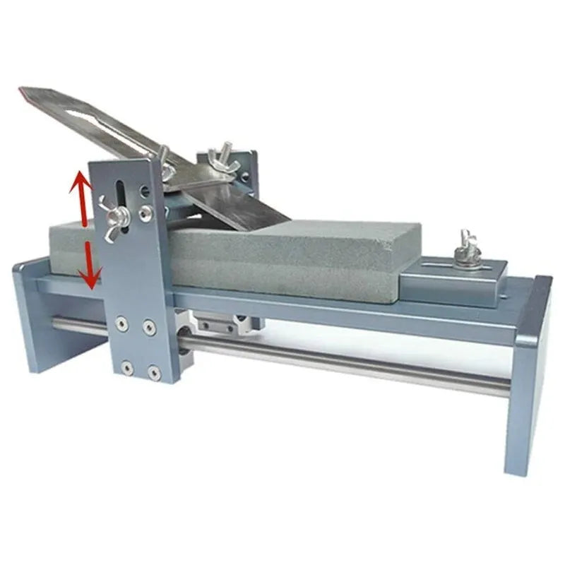 Fixed angle woodworking sharpening tool for chisels, planers and carving knives.
