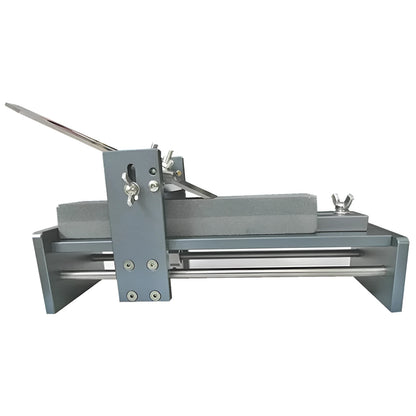 Fixed angle woodworking sharpening tool for chisels, planers and carving knives.