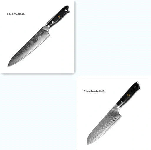Premium Japanese Damascus steel kitchen knife set for professional and home use