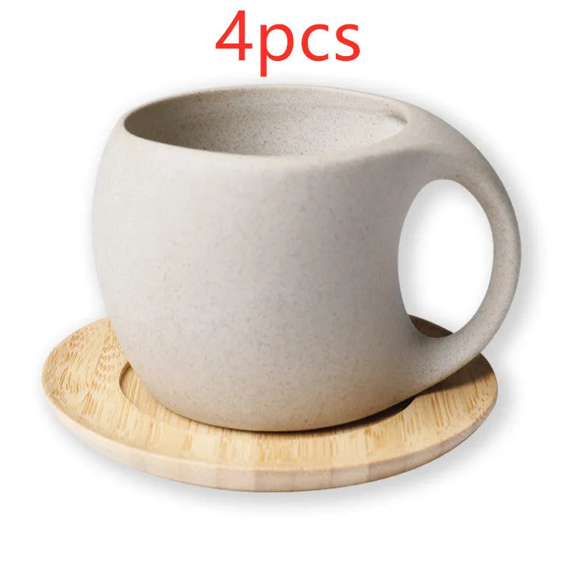 Ceramic cold kettle gift set with bone china pot, four cups, and bamboo serving tray