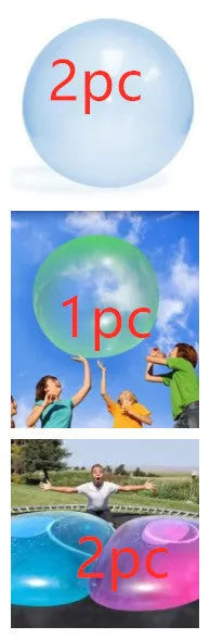 TPR inflatable ball in blue colour showing 70cm diameter measurement with self-sealing valve visible