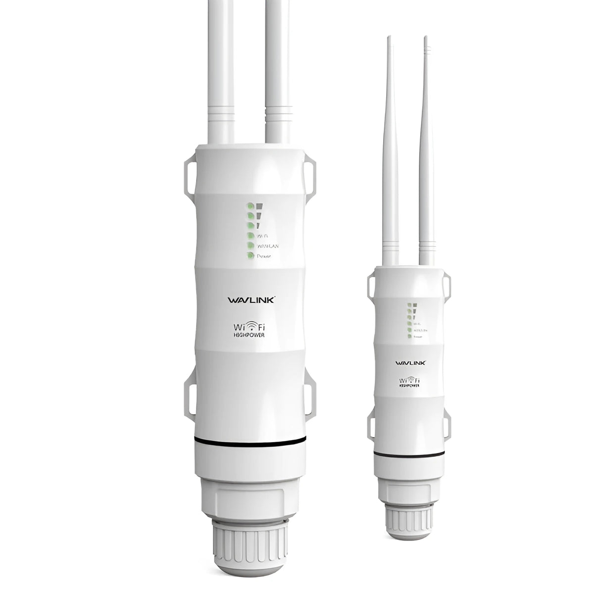 White outdoor wireless access point with detachable mount for 600m Wi-Fi coverage