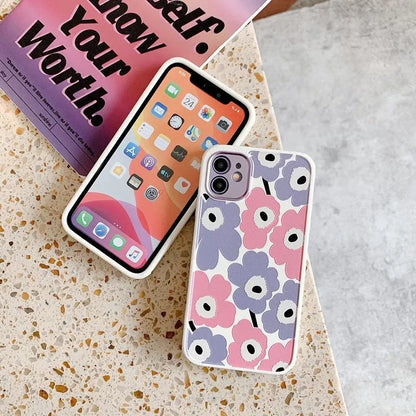 Yellow flower anti-drop iPhone case with electroplated lens, TPU back cover for Apple iPhone models