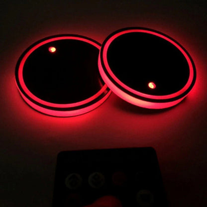 Car LED Luminous Water Cup Non-slip Mat with solar charging and 7-colour display