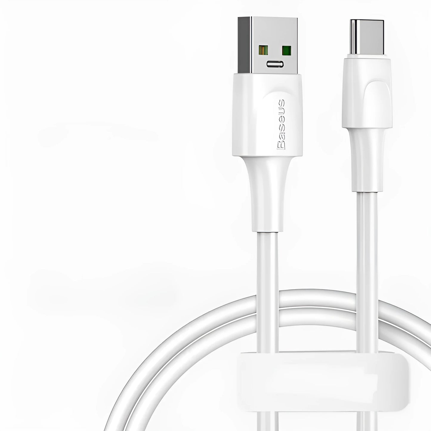 Baseus black and white Micro USB fast charge cables shown in 1 metre and 2 metre lengths.