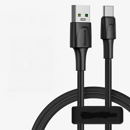 Baseus black and white Micro USB fast charge cables shown in 1 metre and 2 metre lengths.