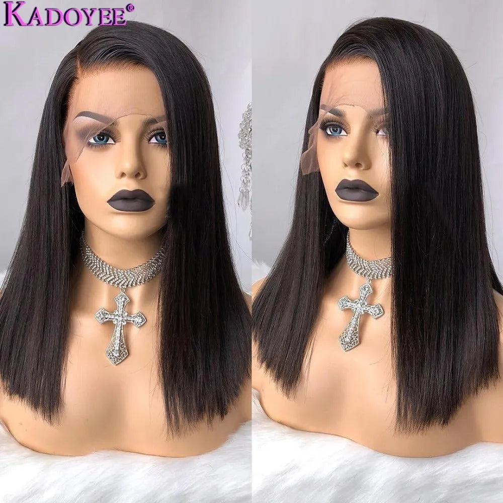 Human hair lace front wig 13x4 150% density in 8, 10, or 12 inch length