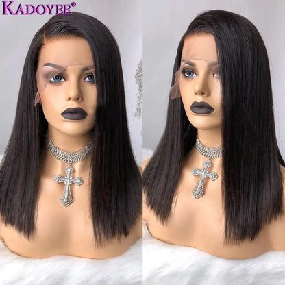 Human hair lace front wig 13x4 150% density in 8, 10, or 12 inch length