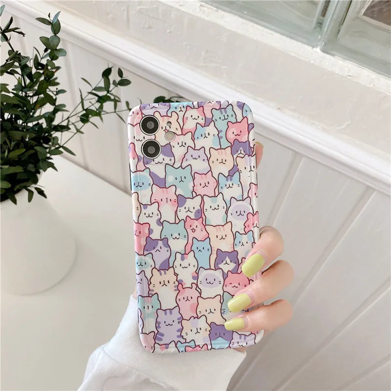 Colourful cartoon TPU protective case for Apple iPhone smartphones