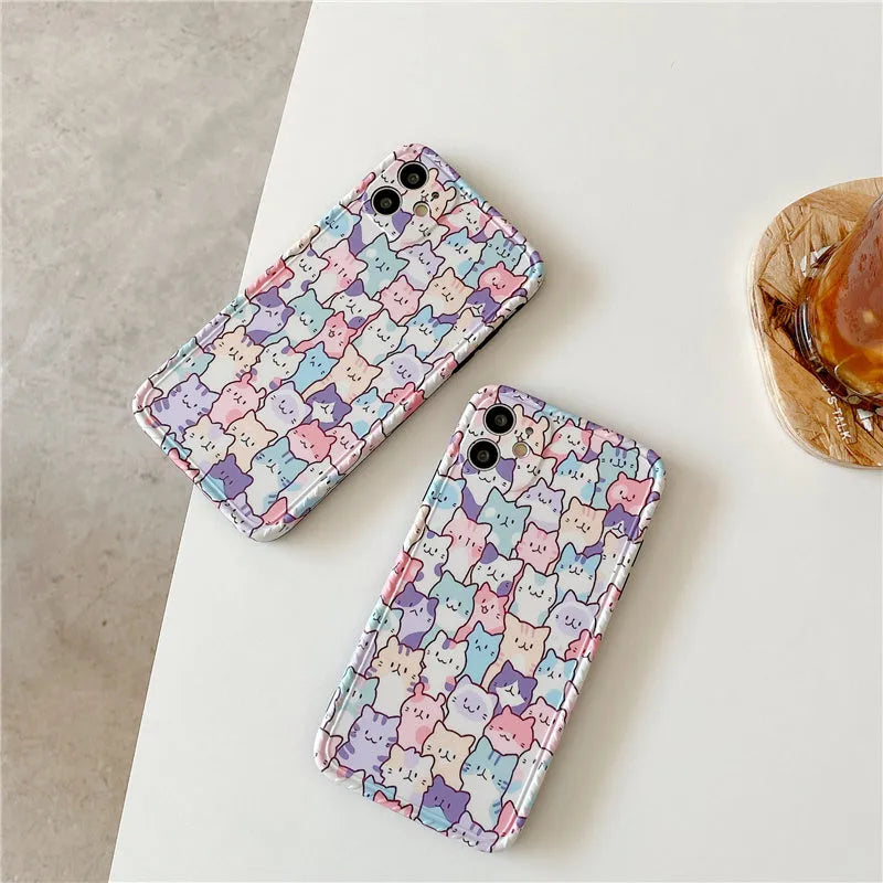 Colourful cartoon TPU protective case for Apple iPhone smartphones