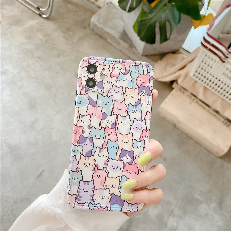 Colourful cartoon TPU protective case for Apple iPhone smartphones