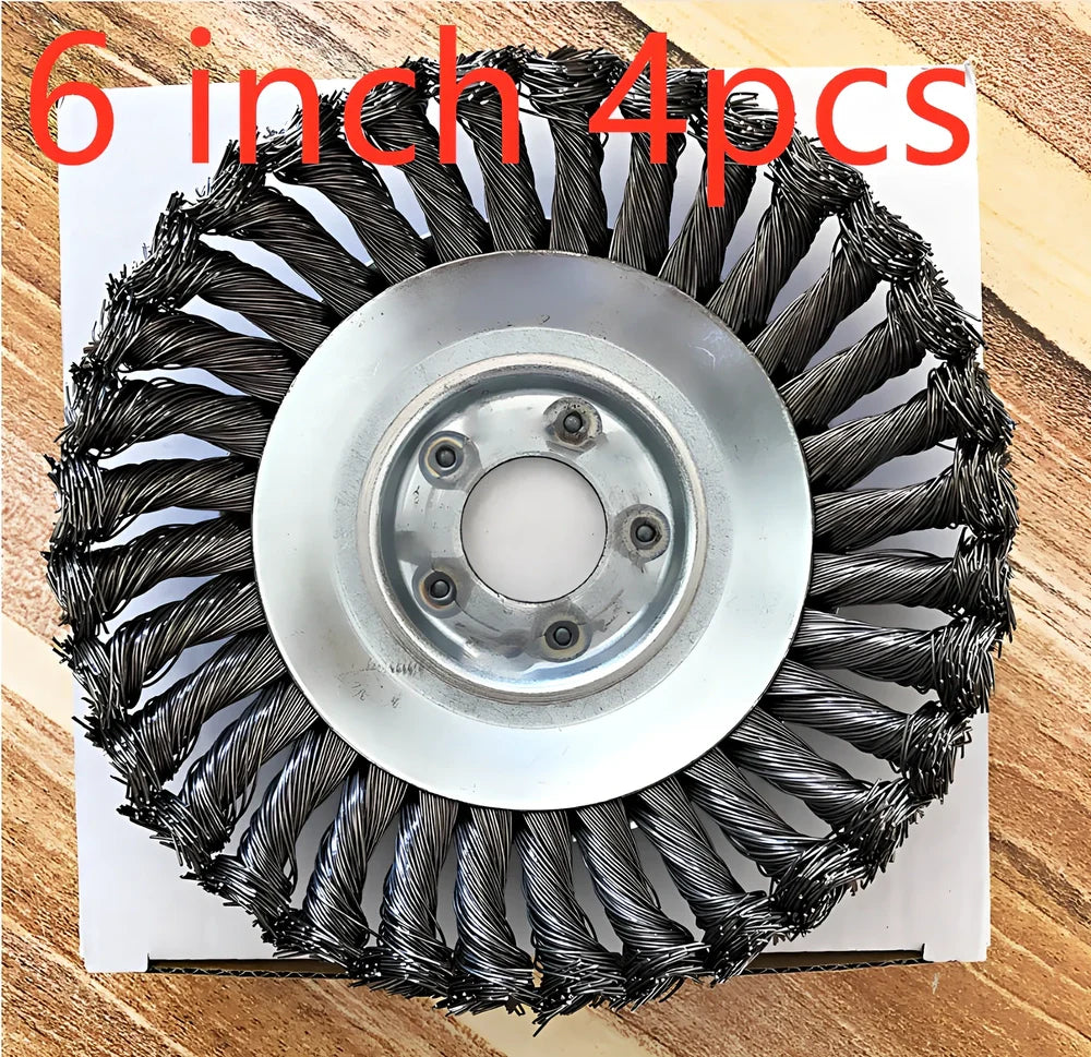 Stainless steel wire lawn mower head for garden weed and debris removal