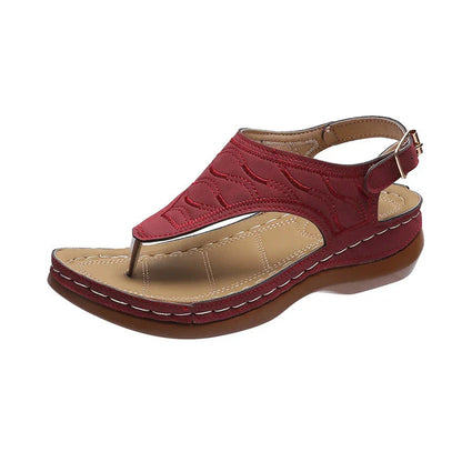 Comfortable women's wedge sandals in various colors with adjustable straps and a lightweight sole
