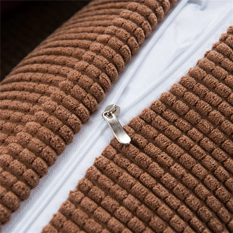 Plush lumbar cushion with adjustable headrest for comfortable back support on sofa or bed
