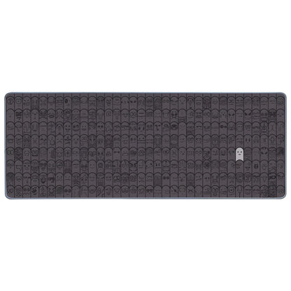 EXCO grey cloth gaming mouse wrist rest sticker with anti-slip backing shown on desktop