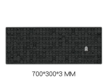 EXCO grey cloth gaming mouse wrist rest sticker with anti-slip backing shown on desktop
