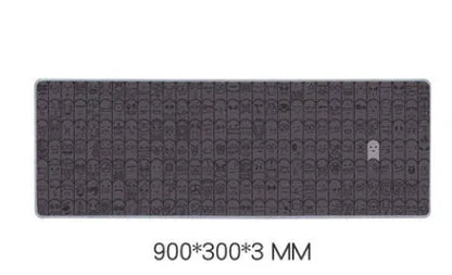 EXCO grey cloth gaming mouse wrist rest sticker with anti-slip backing shown on desktop