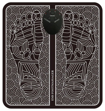 EMS foot massage pad with PU sponge surface, silver ion circuit printing, and separate rechargeable main engine