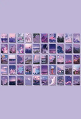 Japanese paper stickers 4x6cm with 50 different patterns for hand-tear craft applications