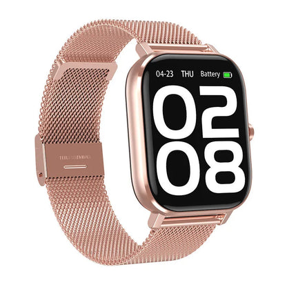 DT35 black smart watch with colour screen and silicone wristband showing Bluetooth calling interface