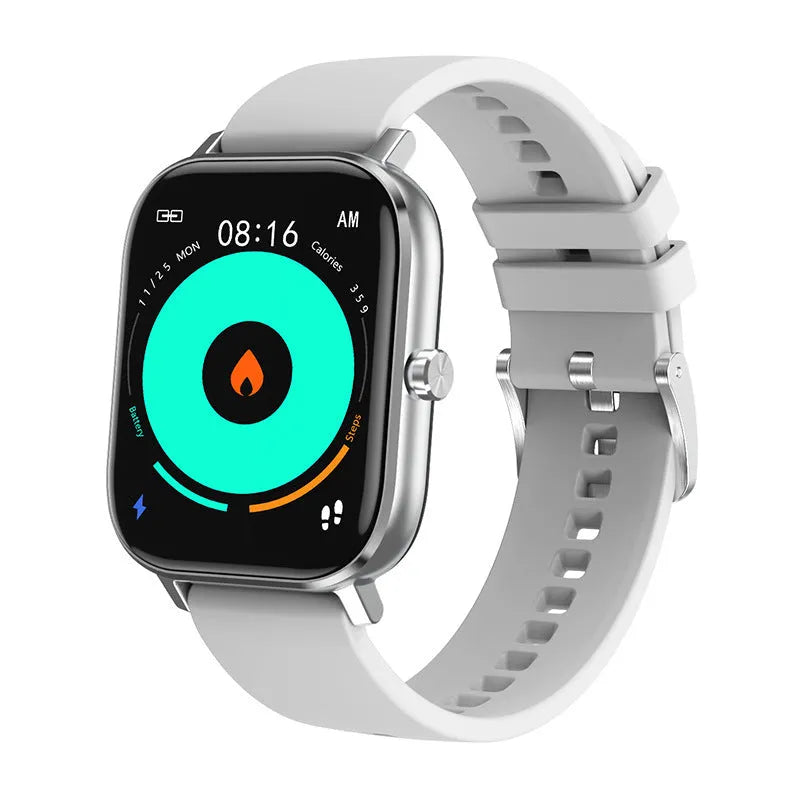 DT35 black smart watch with colour screen and silicone wristband showing Bluetooth calling interface