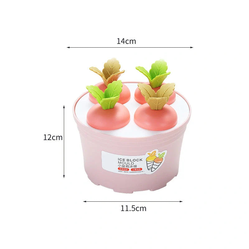 Carrot-shaped silicone ice cream mold for homemade freezer desserts