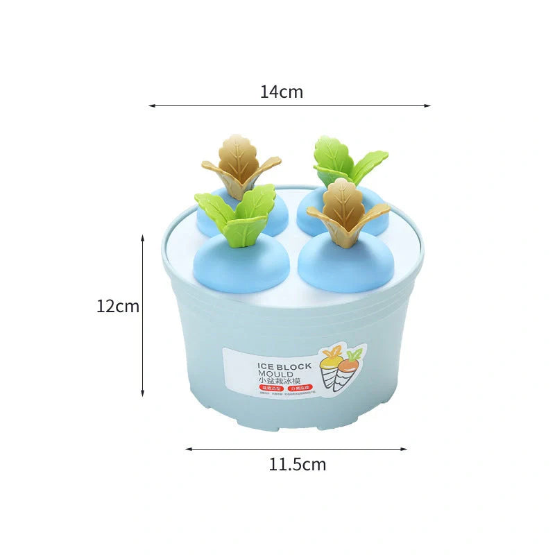 Carrot-shaped silicone ice cream mold for homemade freezer desserts