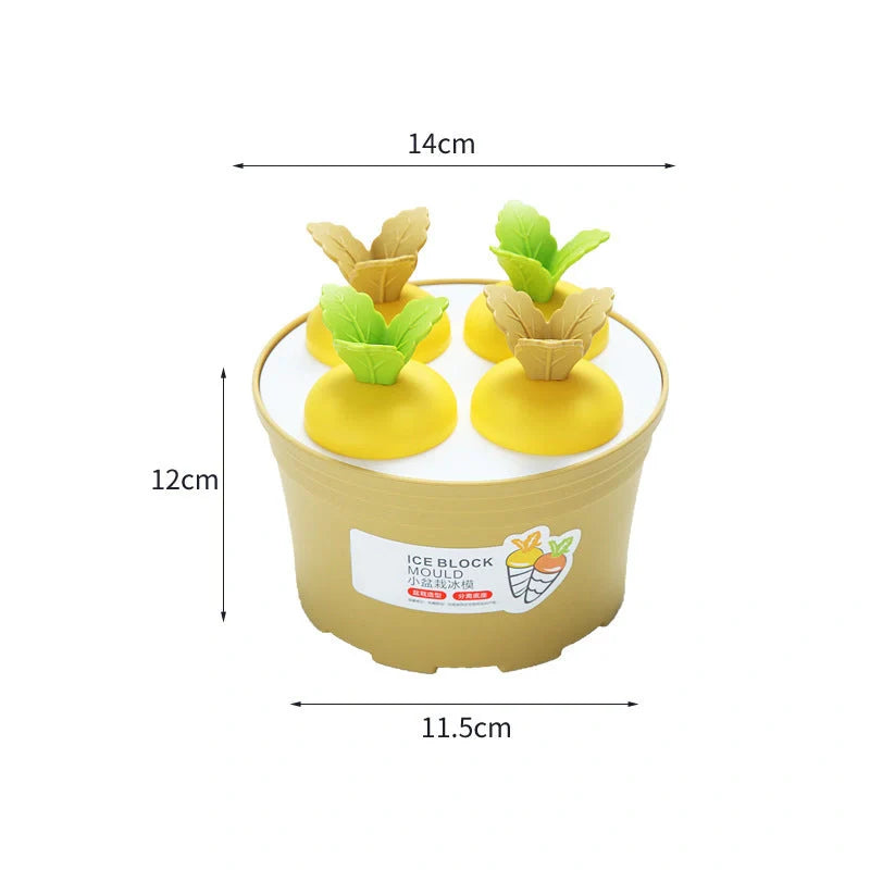 Carrot-shaped silicone ice cream mold for homemade freezer desserts