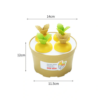 Carrot-shaped silicone ice cream mold for homemade freezer desserts