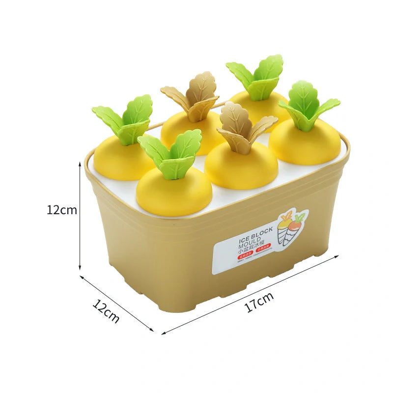 Carrot-shaped silicone ice cream mold for homemade freezer desserts